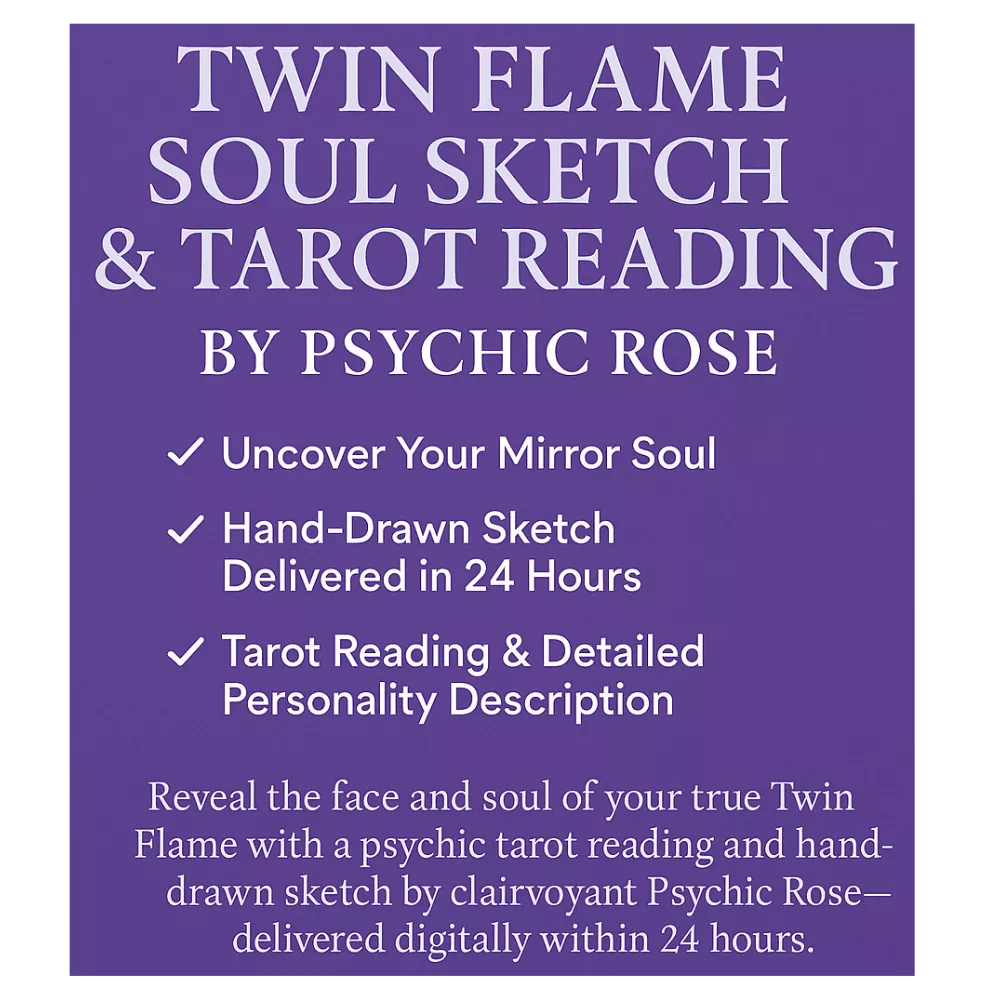 Twin Flame Soul Sketch & Tarot Reading by Psychic Rose